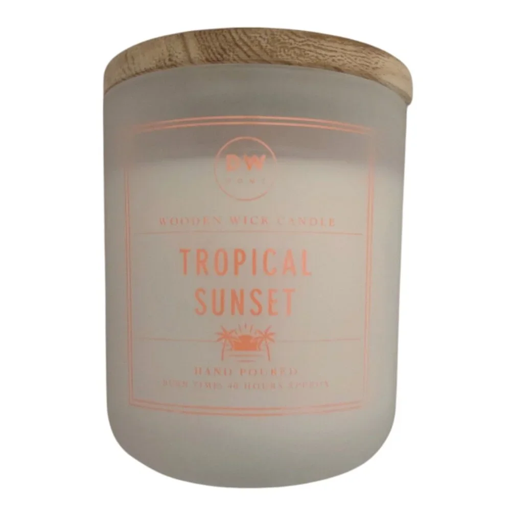 DW Home Tropical Sunset Hand Poured Wooden Wick Candle